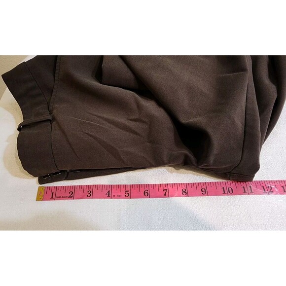 WORTHINGTON WOMENS 12 PETITE BROWN PANTS BUSINESS MODERN FIT WIDE LEG WORK SOLID - Picture 12 of 13